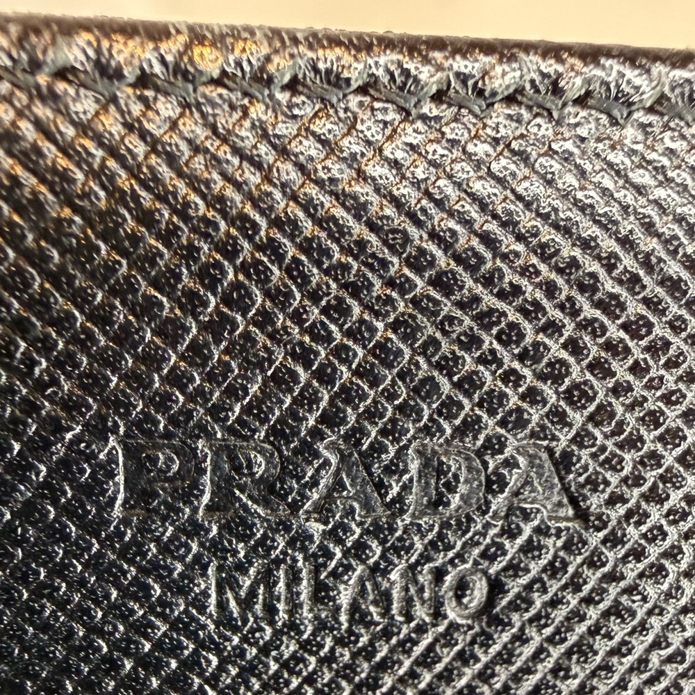 PRADA "TESSUTO" NERO NYLON AND SAFFIANO LEATHER BIFOLD WALLET - Picture 14 of 16